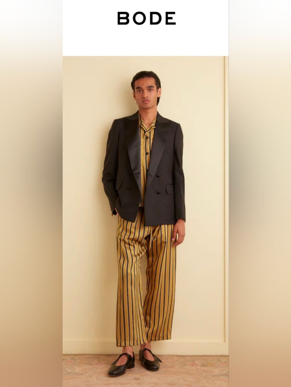 Bode • Alumni Stripe Pajama Pants - Yellow DAMAGE / READ